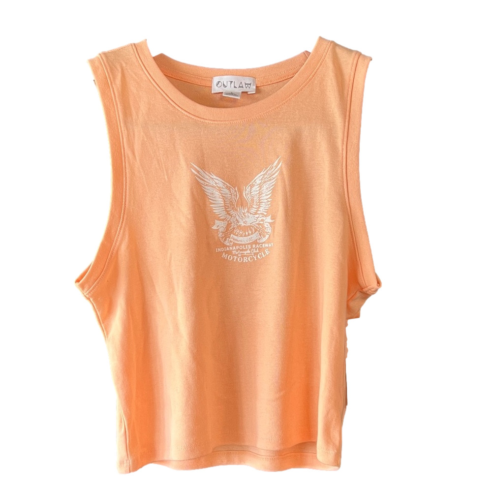 Women's Orange Cream Cropped Tee L